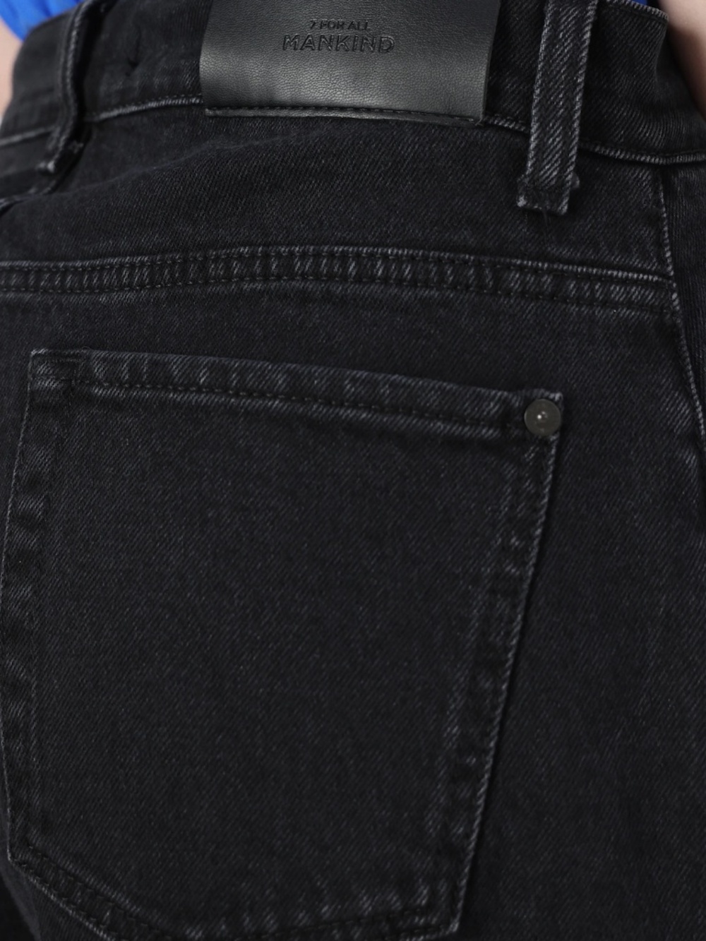 7 For All Mankind Bonnie Curvilinear Barrel Jeans 30 Thunder Black $208 - Picture 11 of 11